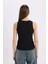 Slim Fit Dar Kesim Bisiklet Yaka Fitilli Kaşkorse Siyah Atlet A3422AX25SP 6
