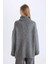 Oversize Geniş Kalıp Balıkçı Yaka Basic Düz Triko Kazak Tunik A6445AX24CW 6