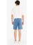 Regular Fit Beli Lastikli Rahat Kalıp Jean Bermuda Şort E4537AX25SM 6