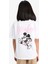 Kız Çocuk Disney Mickey & Minnie Oversize Geniş Kalıp Bisiklet Yaka Sırt Baskılı Kısa Kollu Tişört E2618A825SM 6