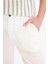 %100 Keten Relax Fit Rahat Kesim Düz Paça Yazlık Beyaz Pantolon C1117AX25SP 5