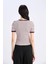 Slim Fit Dar Kesim Bisiklet Yaka Çizgili Fitilli Kaşkorse Kısa Kollu Tişört C2566AX25SP 6