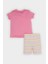 Kız Bebek Pijama Takımı Baskılı Kısa Kollu Fitilli Kaşkorse Üst Beli Lastikli Çizgili Şort E4646A525SM 8