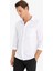 Modern Fit Polo Yaka Basic Düz Uzun Kollu Beyaz Gömlek E5045AX25SM 9