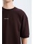 Loose Fit Bisiklet Yaka Baskılı Kısa Kollu Ağır Kumaş Tişört C0896AX25SM 6