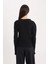 Slim Fit Dar Kesim Yarım Balıkçı Yaka Basic Düz Fitilli Kaşkorse Uzun Kollu Tişört C8473AX24AU 7