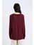 Regular Fit Bisiklet Yaka Basic Düz Bordo Triko Kazak D6281AX25SP 6