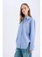 Coool Oversize Geniş Kalıp Çizgili Poplin Uzun Kollu Gömlek E5329AX25SP 6