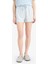 Regular Fit Pijama Takımı Kısa Kollu Üst Esnek Belli Şort-Fall in Love E4323AX25SM 6