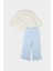 Kız Bebek 2'li Takım Çiçekli Müslin Uzun Kollu Bluz Beli Lastikli Geniş Bol Paça Pantolon E5708A525SP 6