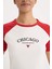fit Nba Chicago Bulls Slim Fit Bisiklet Yaka Sporcu Fitilli Kaşkorse Kısa Kollu TIŞÖRT E2359AX25SM 7