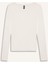 Slim Fit Dar Kesim Basic Düz Fitilli Kaşkorse Uzun Kollu Beyaz Tişört E5768AX25SP 7