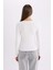 Slim Fit Dar Kesim Bisiklet Yaka Basic Düz Fitilli Kaşkorse Uzun Kollu Tişört E5767AX25SP 6