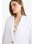 Oversize Geniş Kalıp Keten Karışımlı Beyaz Blazer Ceket Z2536AZ25SP 6