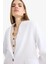 Oversize Geniş Kalıp Keten Karışımlı Beyaz Blazer Ceket Z2536AZ25SP 7