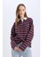 Coool Loose Fit Çizgili Polo Yaka Uzun Kollu Tişört E4917AX25SP 6