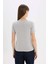 Regular Fit Bisiklet Yaka Baskılı Ribana Kısa Kollu Tişört E5067AX25SP 7