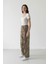 Baggy Fit Leopar Desenli Yüksek Bel Standart Boy Gabardin Pantolon D8149AX25SP 6