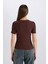 Slim Fit Dar Kesim Bisiklet Yaka Fitilli Kaşkorse Basic Düz Kısa Kollu Tişört C0097AX25SP 7