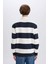 Boxy Fit Polo Yaka Çizgili Sweatshirt D1784AX24WN 6