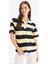 Loose Fit Polo Yaka Çizgili Kısa Kollu Tişört E6602AX25SP 7