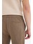 %100 Pamuk Keten Görünümlü Pantolon Beli Lastikli Slim Fit Dar Kesim Cepli Düz Paça D2671AX25SM 6
