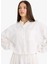 Oversize Geniş Kalıp Basic Düz Paraşüt Uzun Kollu Beyaz Gömlek E6693AX25SP 8