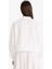 Oversize Geniş Kalıp Basic Düz Paraşüt Uzun Kollu Beyaz Gömlek E6693AX25SP 10