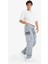 %100 Pamuk Relax Fit Rahat Kesim Kargo Cepli Geniş Paça Jean Pantolon D7263AX25SP 2
