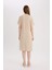 Regular Fit Apaş Yaka Basic Düz Bürümcük Kısa Kollu Midi Yazlık Elbise D3834AX25SM 6