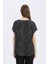 Regular Fit Desenli Bisiklet Yaka Kısa Kollu Bluz E7038AX25SP 6