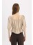 Regular Fit U Yaka Keten Karışımlı Uzun Kollu Bluz E7119AX25SP 6