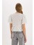 Regular Fit Yuvarlak Yaka Puantiyeli Önden Bağlamalı Poplin Kısa Kollu Bluz E2670AX25SP 6