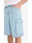%100 Pamuk Kargo Fit Jean Bermuda Şort E1381AX25SM 6