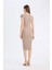 Bodycon Vücudu Saran V Yaka Fitilli Kaşkorse Kısa Kollu Midi Elbise E7368AX25SP 10