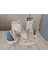 10 Parça Mermer Desenli Beton Banyo Seti Katı Sıvı Sabun Çöp Kovası Tuvalet Fırçası Tepsi Tütsülük 6