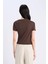 Slim Fit Dar Kesim Kayık Yaka Soft Touch Kısa Kollu Tişört E7016AX25SP 6