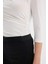 Regular Fit Degaje Yaka Basic Düz Krep Yarım Kollu Tişört E7096AX25SP 9