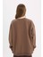 Oversize Geniş Kalıp Bisiklet Yaka Basic Düz Kalın Sweatshirt Y1346AZ25SP 6