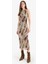 Bodycon Vücudu Saran Batik Tül Kolsuz Maxi Elbise E8340AX25SP 7