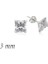 Gümüş Kare Tek Taş Zirkon Küpe - 3 mm 2