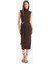 Bodycon Vücudu Saran Balıkçı Yaka Basic Düz Tokalı Kolsuz Midi Abiye Elbise E8947AX25SP 6