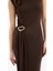 Bodycon Vücudu Saran Balıkçı Yaka Basic Düz Tokalı Kolsuz Midi Abiye Elbise E8947AX25SP 9