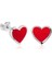 Gümüş Fosforlu Kırmızı Kalp Küpe 1