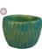 3907 El Yapımı Desenli Dekoratif Minik Yeşil Saksı / Biblo - 6 x 7 cm 1
