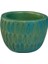 3907 El Yapımı Desenli Dekoratif Minik Yeşil Saksı / Biblo - 6 x 7 cm 3