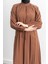 Reglan Kol Fırfır Detaylı Elbise - Taba 5