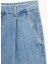 Pamuklu Kemer Detaylı Cepli Düğmeli Geniş Paça Jean Pantolon - Wide Leg Jeans 4