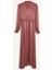 Regular Fit Fiyonk Yaka Saten Uzun Kollu Midi Elbise F0819AX25SP 8