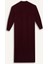 Loose Fit Fermuarlı Polo Yaka Selanik Kumaş Basic Düz Uzun Kollu Midi Elbise F1640AX25SP 8